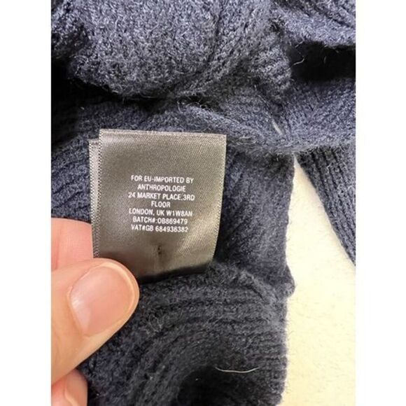 MOTH by Anthropologie sweater women’s Small navy blue V-neck boho ribbed knit - Picture 9 of 9